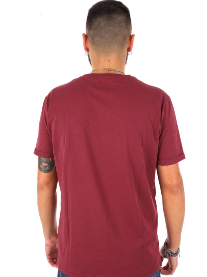 T-shirt maniche corte bordeaux da uomo Gianni Lupo casual