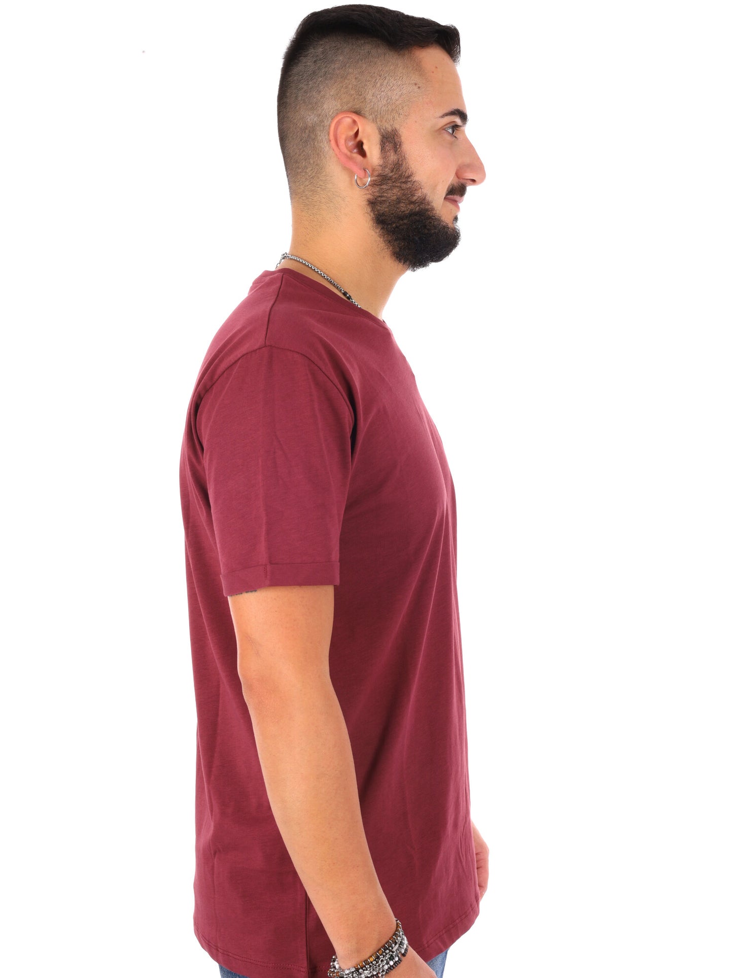 T-shirt maniche corte bordeaux da uomo Gianni Lupo casual