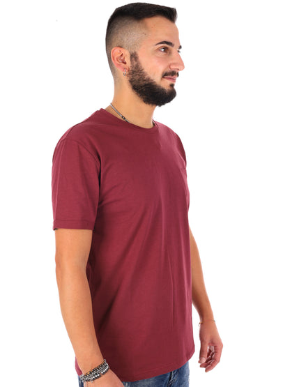 T-shirt maniche corte bordeaux da uomo Gianni Lupo casual