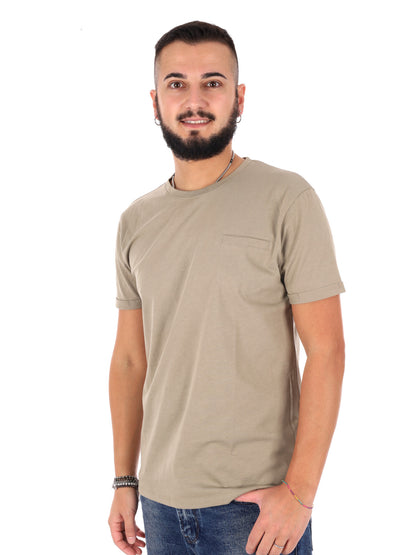 T-shirt uomo Gianni Lupo verde militare, stile casual