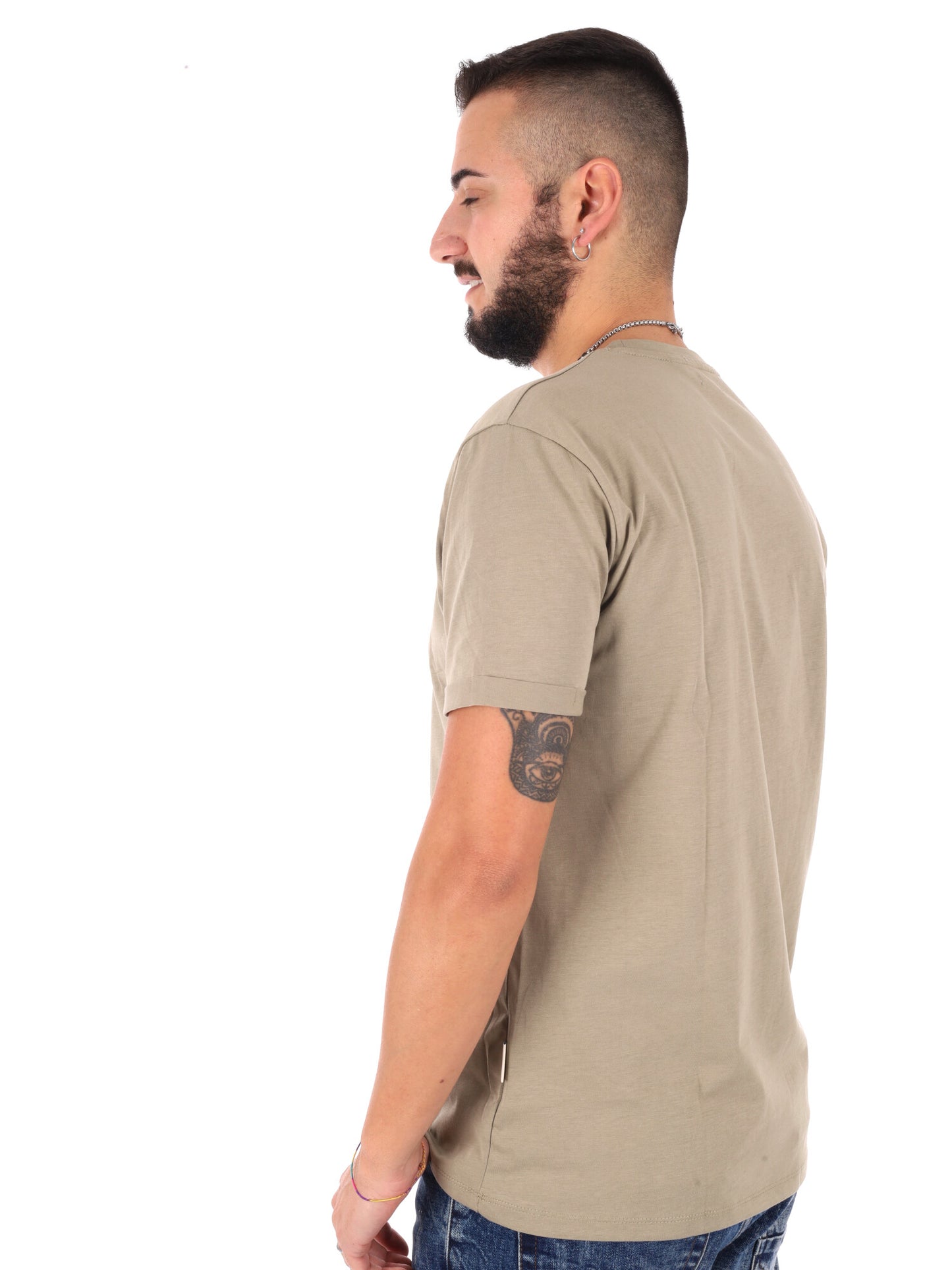 T-shirt uomo Gianni Lupo verde militare, stile casual