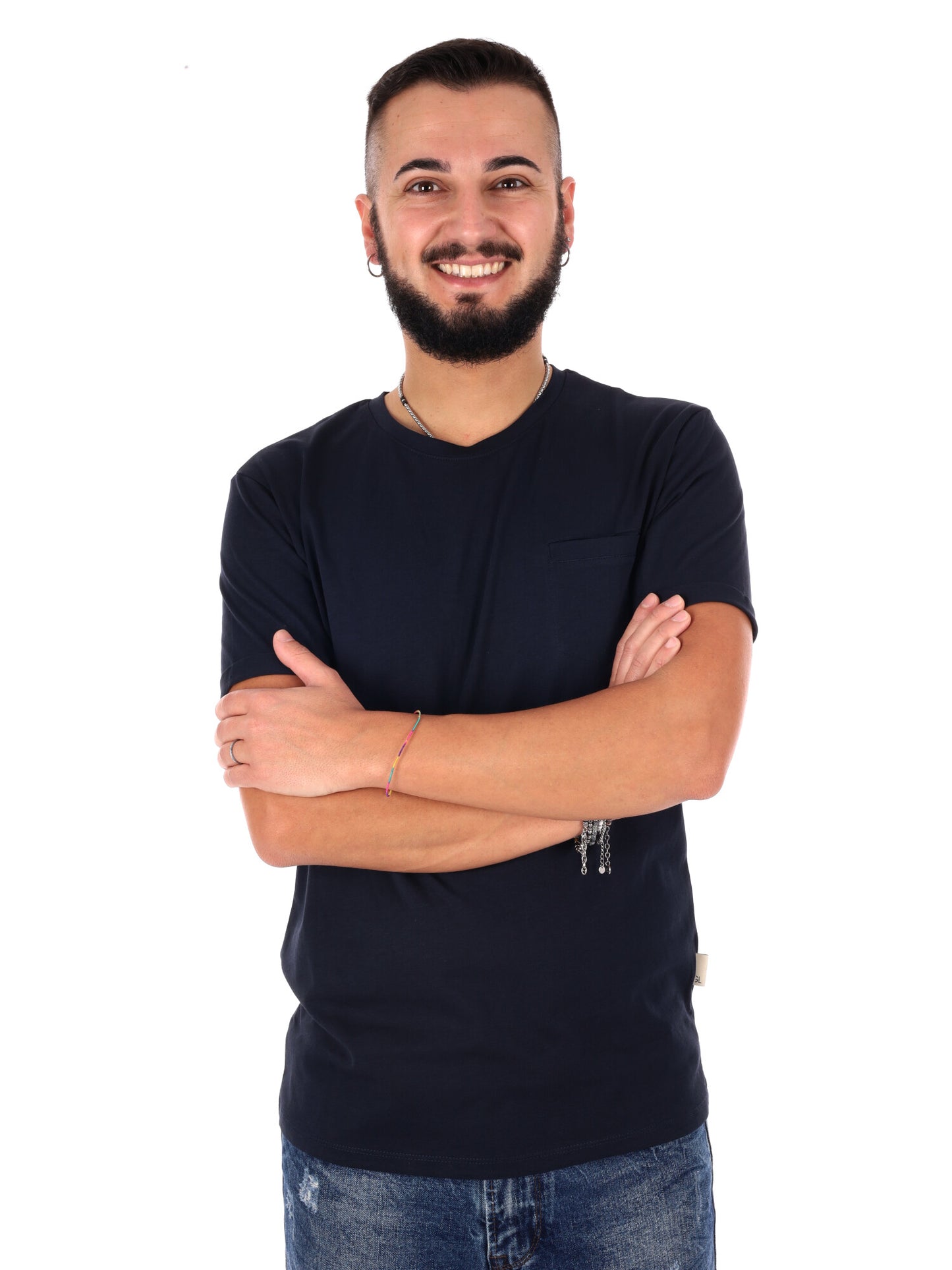 Gianni Lupo t-shirt manica corta da uomo in blu casual