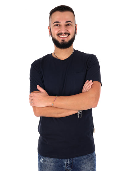 Gianni Lupo t-shirt manica corta da uomo in blu casual