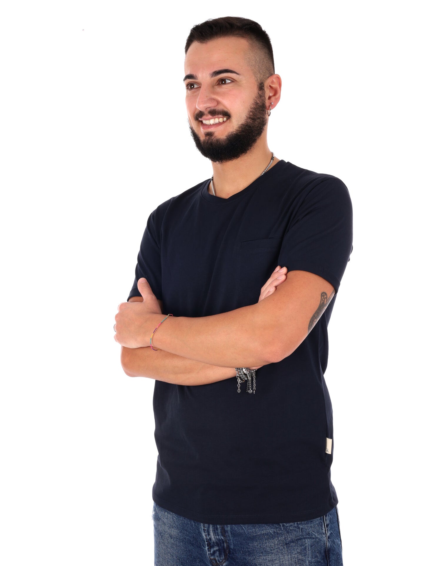 Gianni Lupo t-shirt manica corta da uomo in blu casual