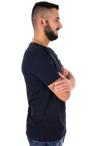 Gianni Lupo t-shirt manica corta da uomo in blu casual