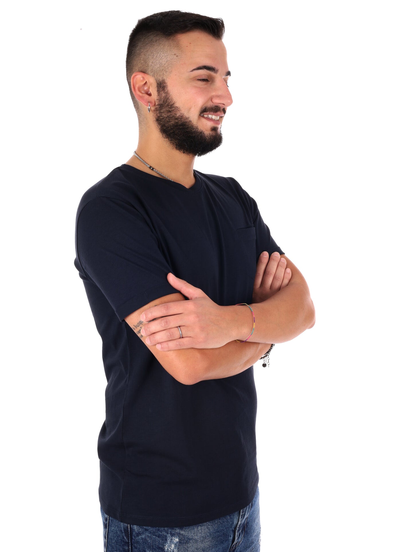 Gianni Lupo t-shirt manica corta da uomo in blu casual