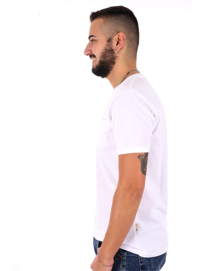 T-shirt maniche corte da uomo bianca con taschino Gianni Lupo