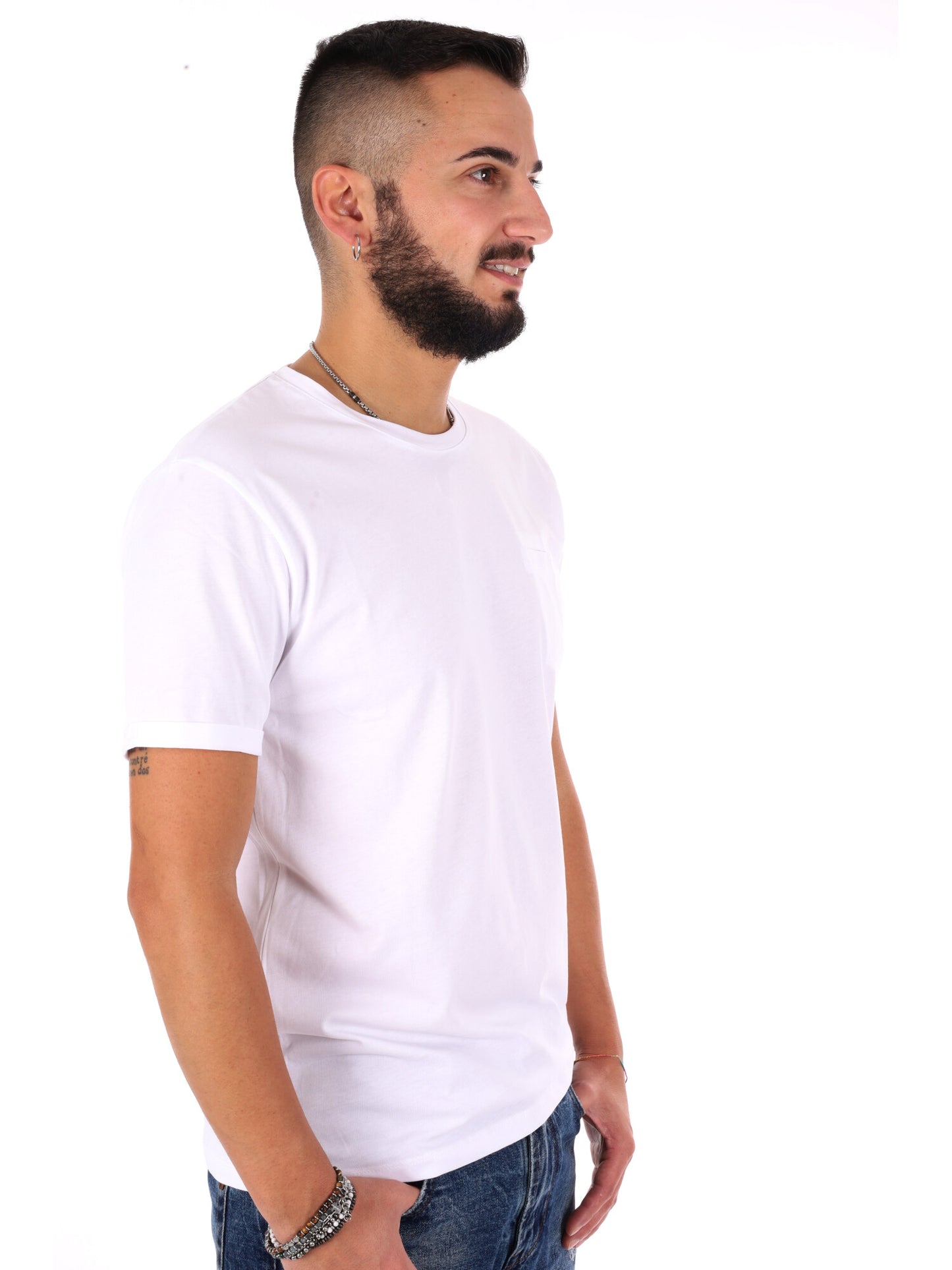 T-shirt maniche corte da uomo bianca con taschino Gianni Lupo