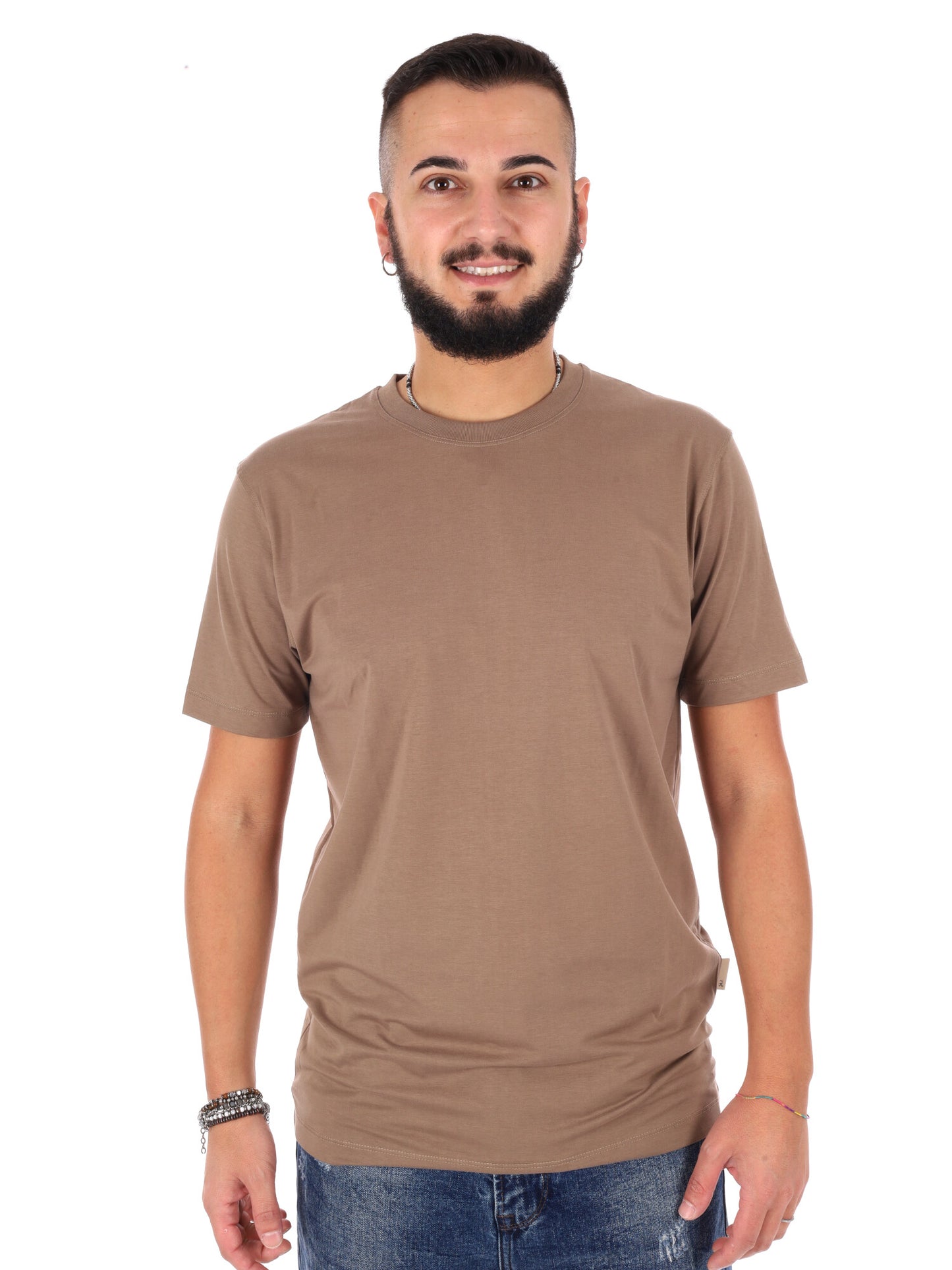 T-shirt Gianni Lupo beige da uomo per look casual