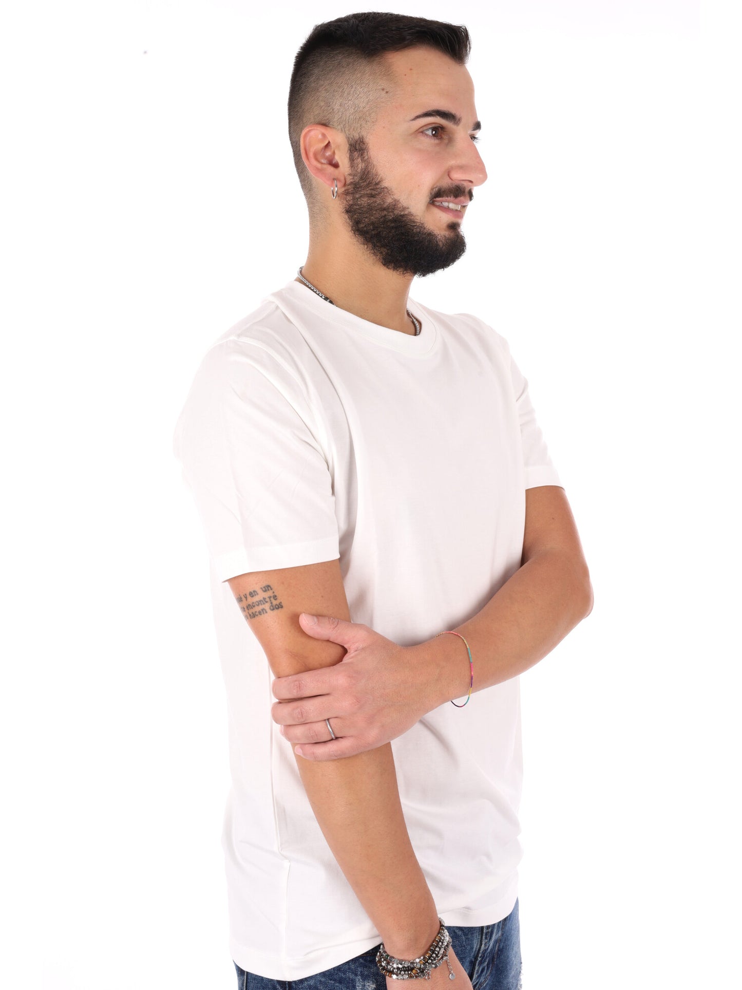 T-shirt maniche corte Gianni Lupo da uomo bianca casual