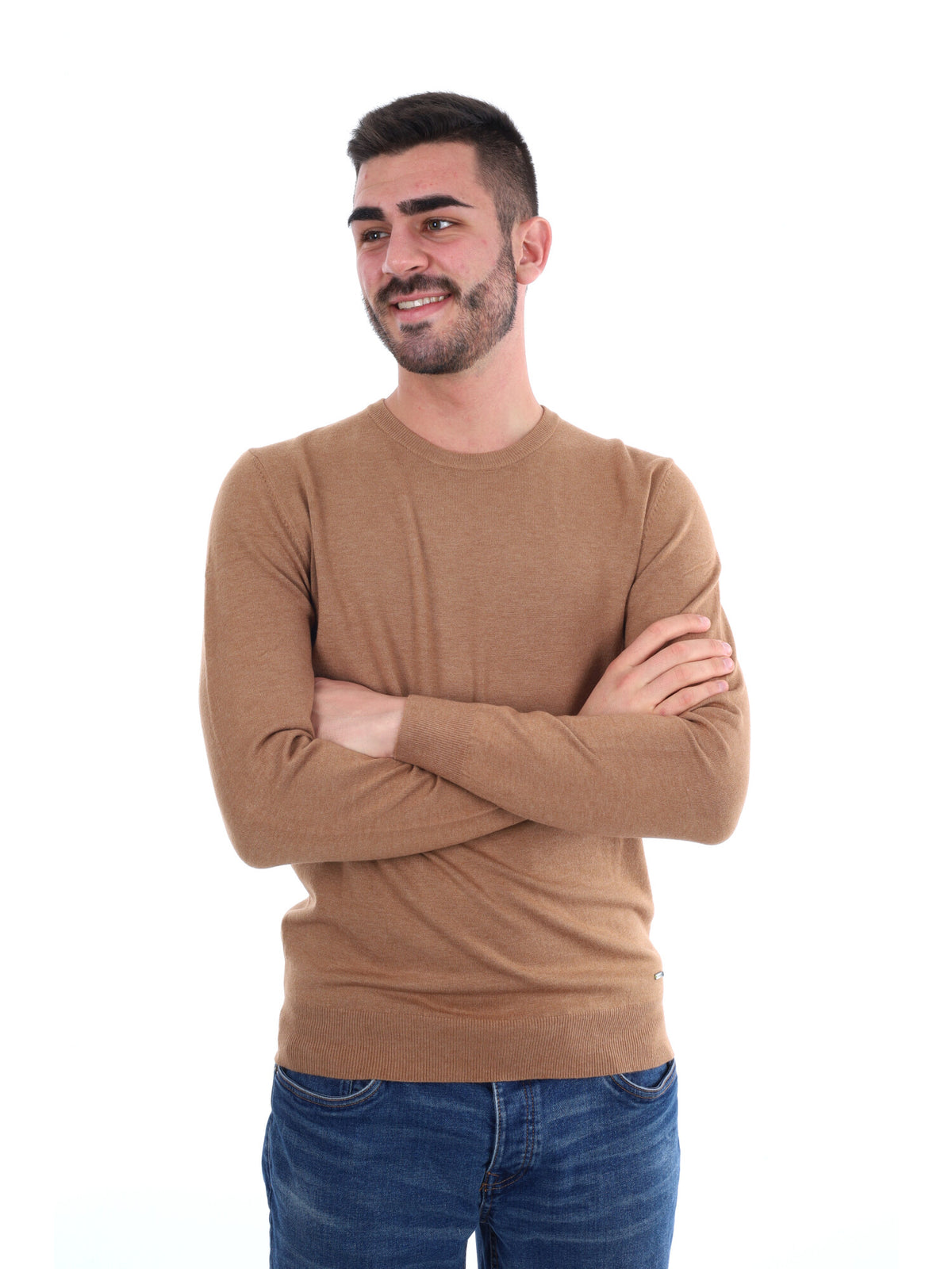 Gianni lupo girocoll maglia da uomo biscotto