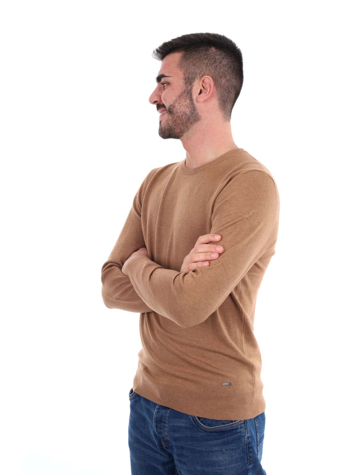 Gianni lupo girocoll maglia da uomo biscotto