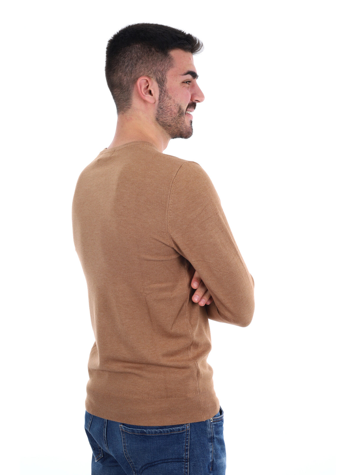 Gianni lupo girocoll maglia da uomo biscotto