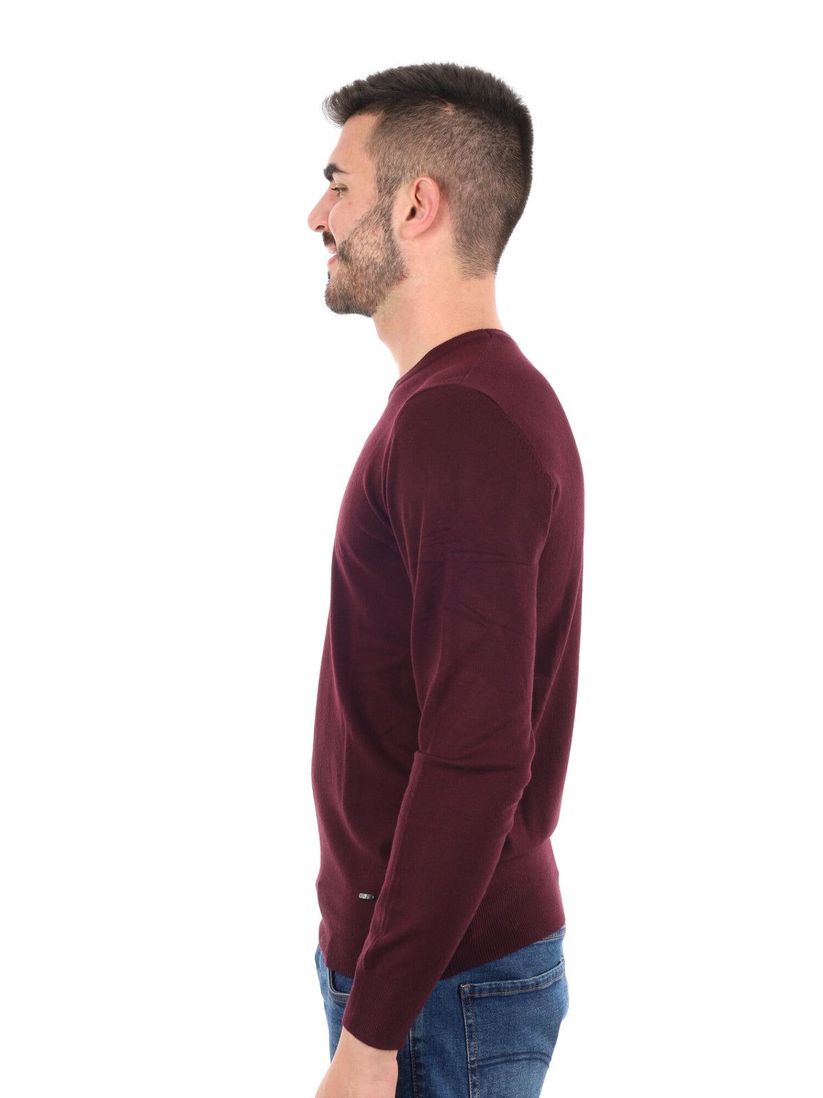 Gianni lupo girocoll maglia da uomo bordeaux