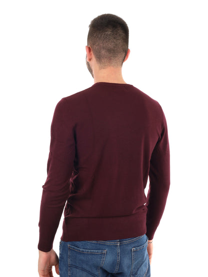 Gianni lupo girocoll maglia da uomo bordeaux