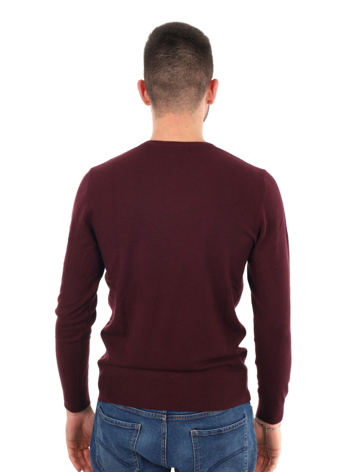 Gianni lupo girocoll maglia da uomo bordeaux