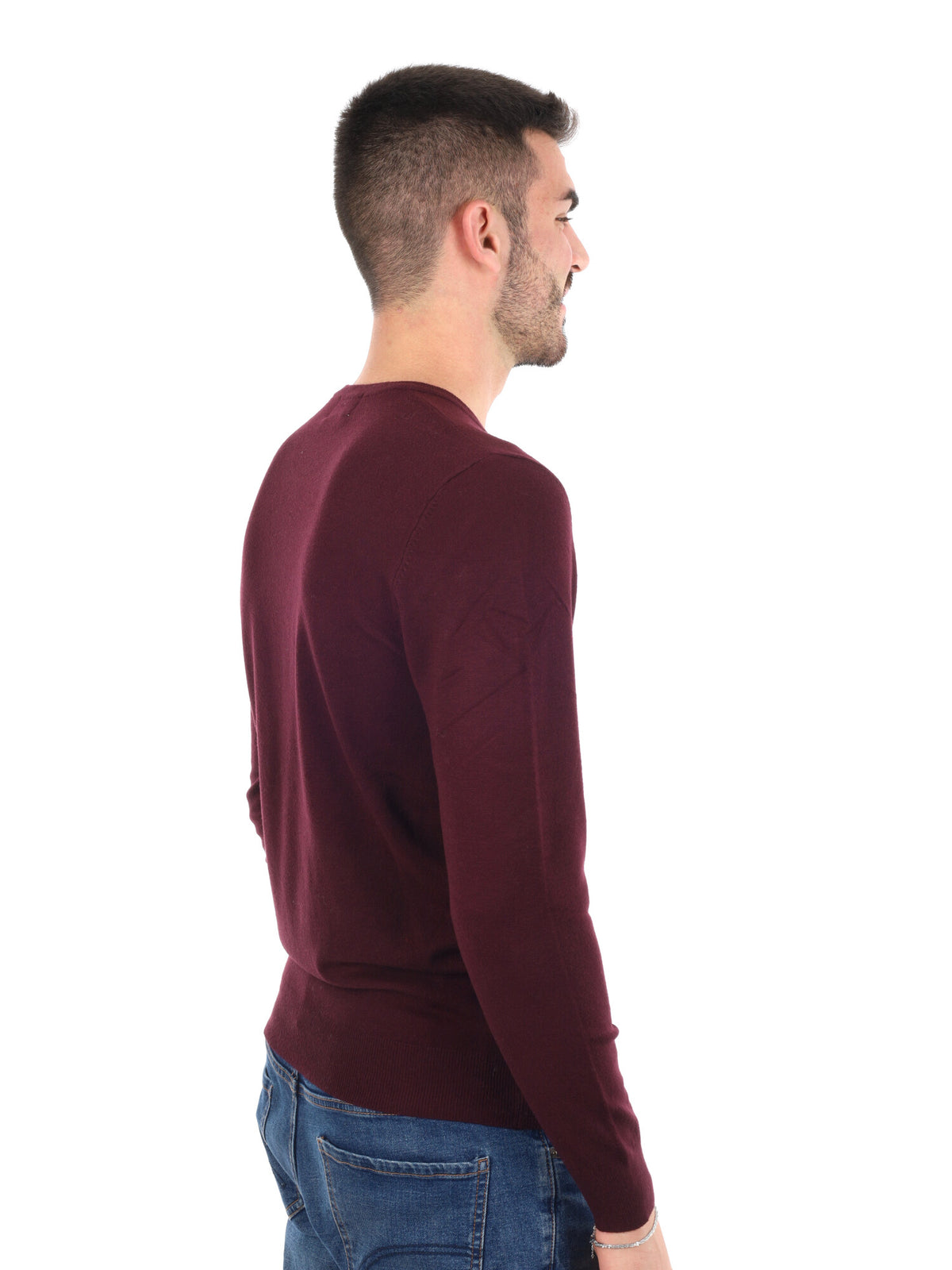 Gianni lupo girocoll maglia da uomo bordeaux