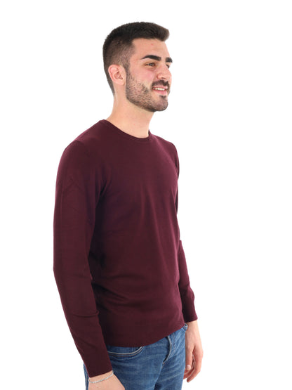 Gianni lupo girocoll maglia da uomo bordeaux