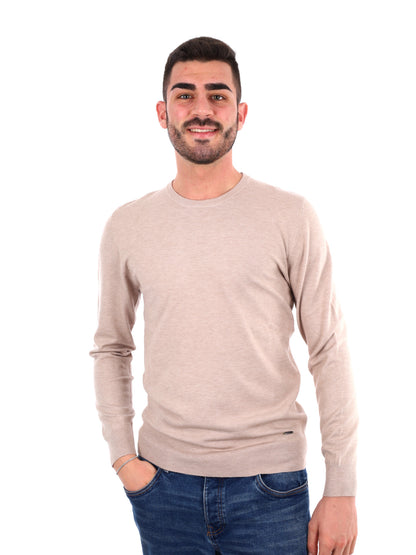 Gianni lupo girocoll maglia da uomo camel