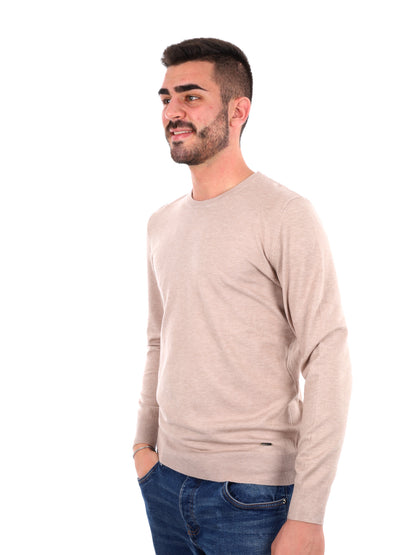 Gianni lupo girocoll maglia da uomo camel