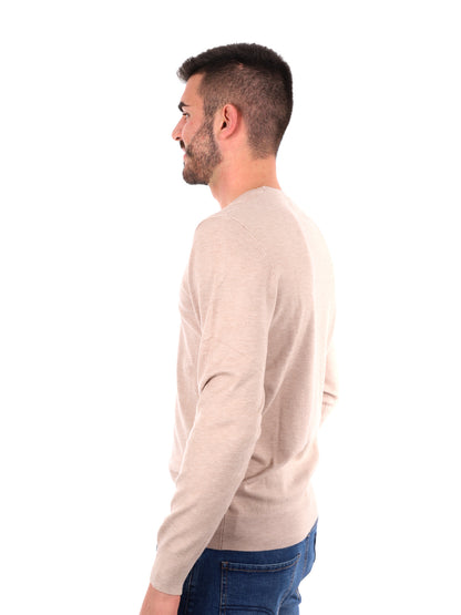 Gianni lupo girocoll maglia da uomo camel
