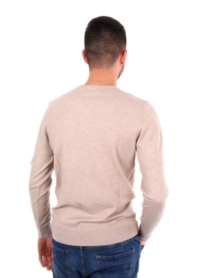 Gianni lupo girocoll maglia da uomo camel