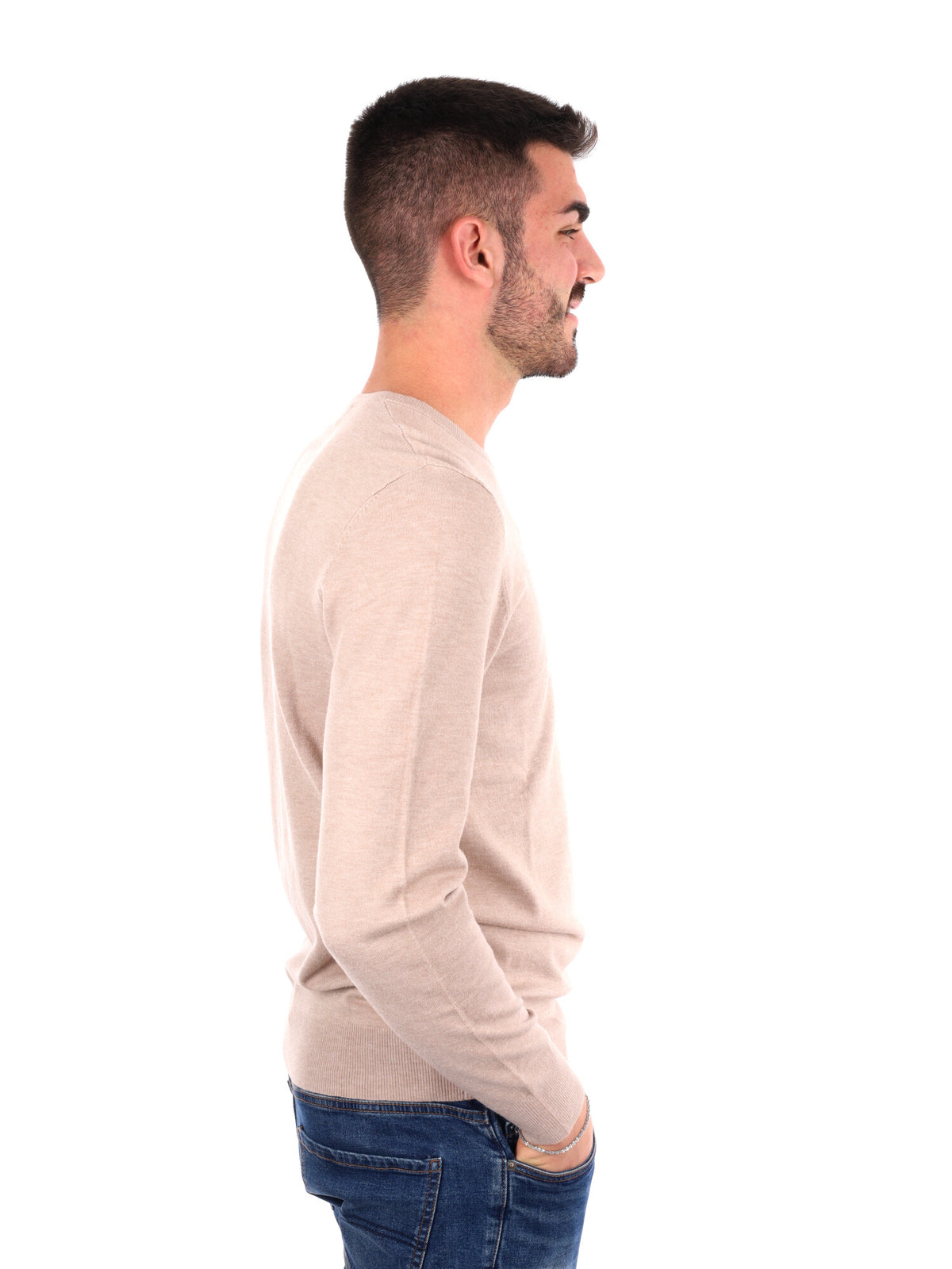 Gianni lupo girocoll maglia da uomo camel
