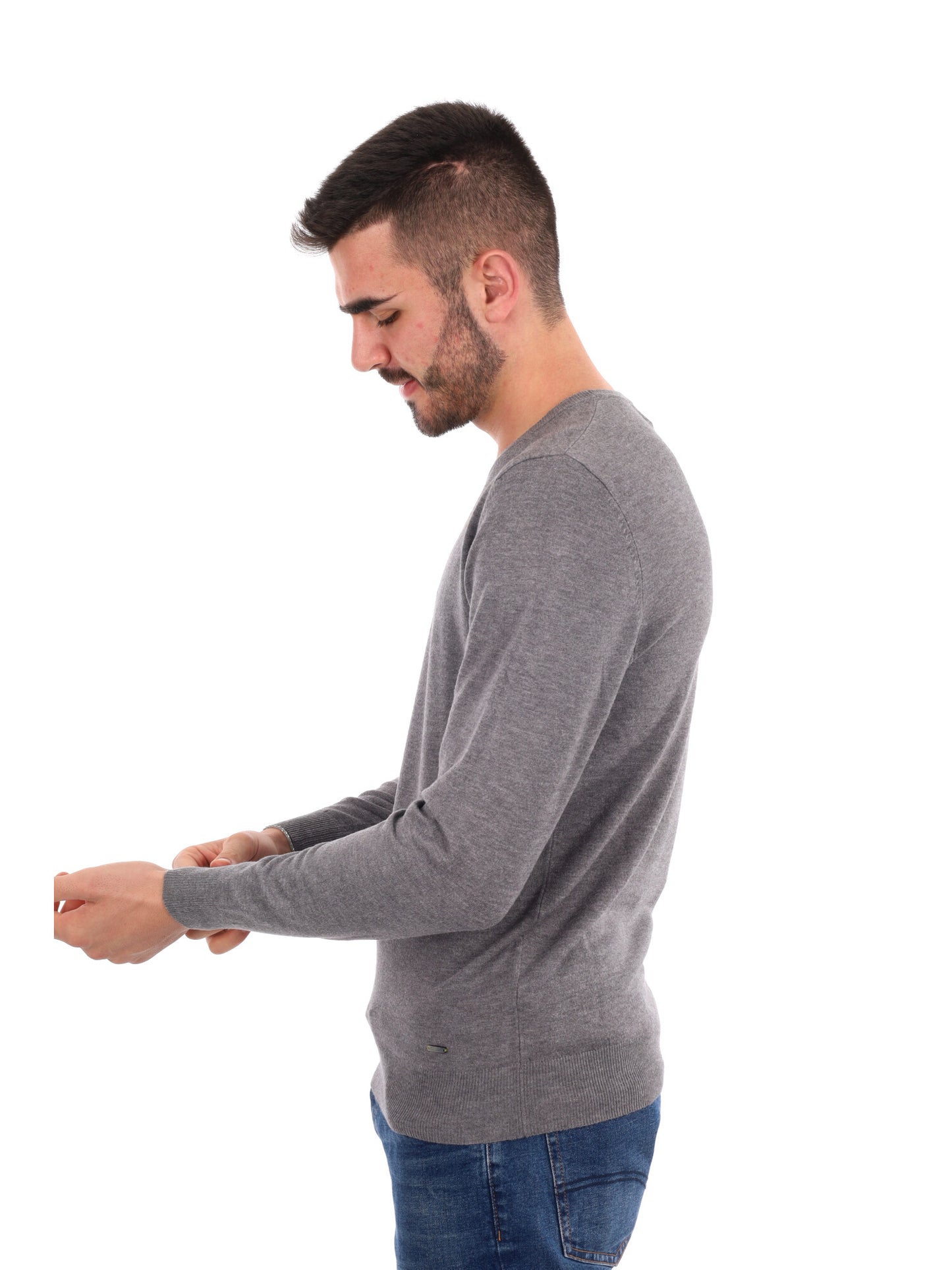 MAGLIA GIROCOLLO GIANNI LUPO DA UOMO  GRIGIO SCURO