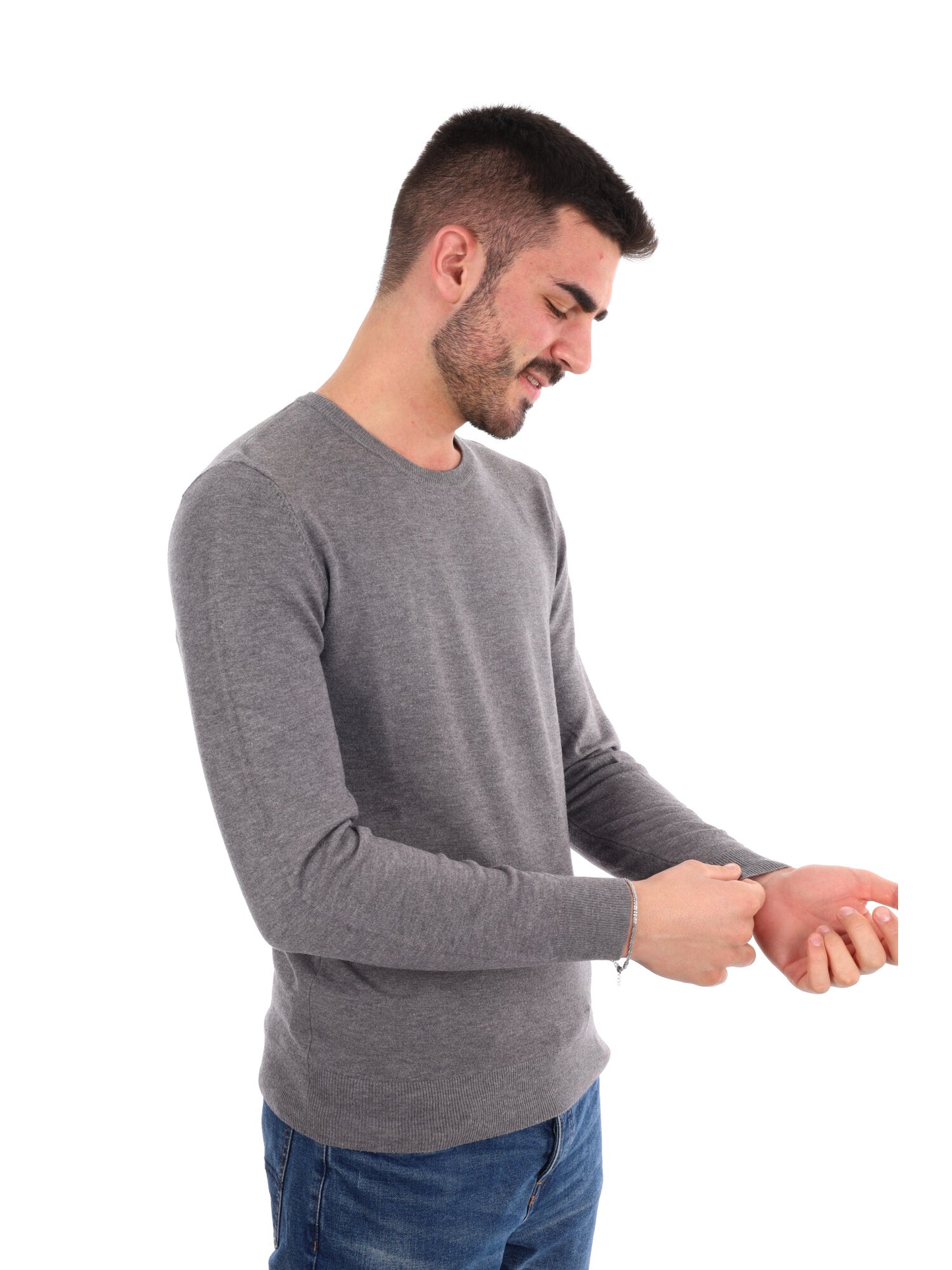 MAGLIA GIROCOLLO GIANNI LUPO DA UOMO  GRIGIO SCURO