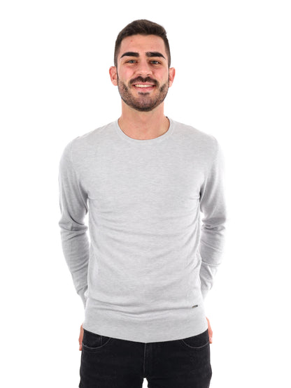 MAGLIA GIROCOLLO GIANNI LUPO DA UOMO GRIGIO CHIARO