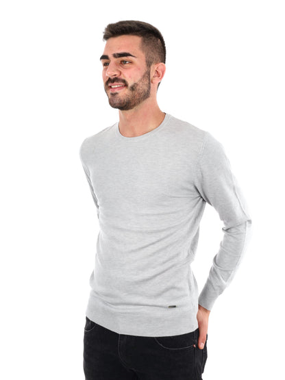 MAGLIA GIROCOLLO GIANNI LUPO DA UOMO GRIGIO CHIARO