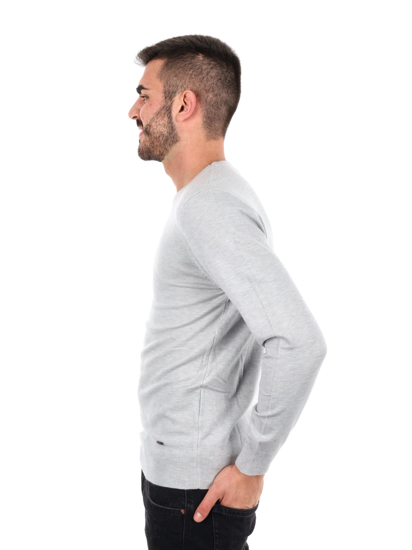 MAGLIA GIROCOLLO GIANNI LUPO DA UOMO GRIGIO CHIARO