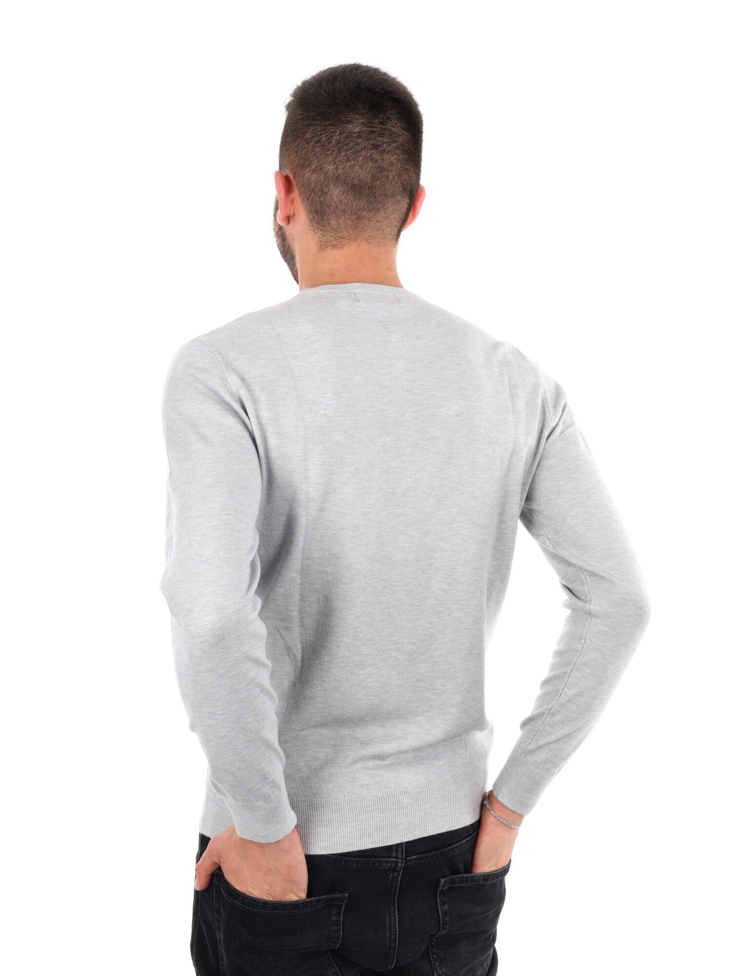 MAGLIA GIROCOLLO GIANNI LUPO DA UOMO GRIGIO CHIARO