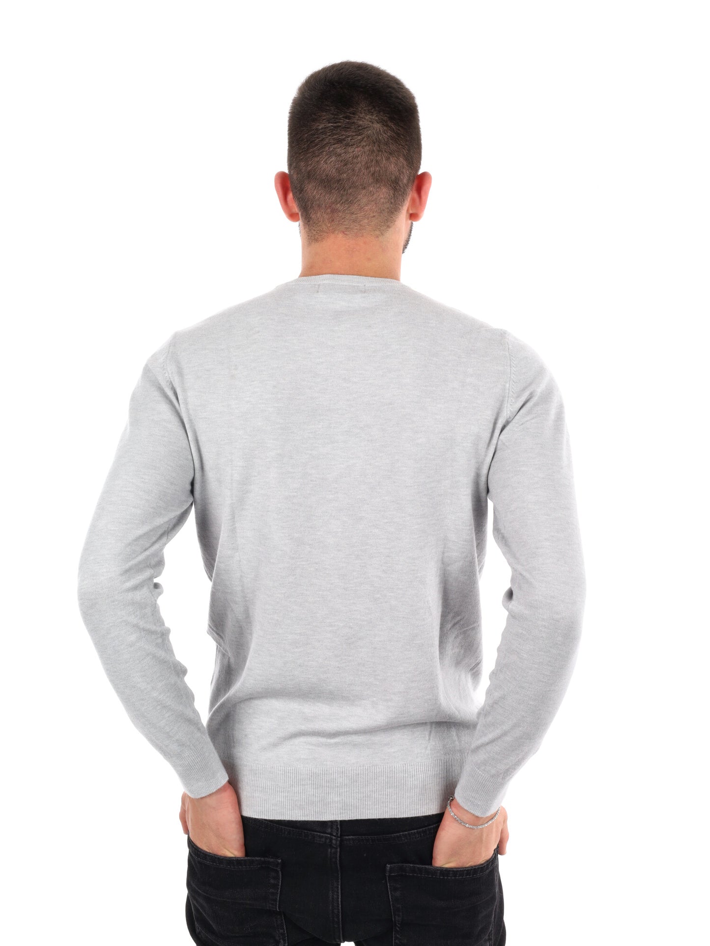 MAGLIA GIROCOLLO GIANNI LUPO DA UOMO GRIGIO CHIARO