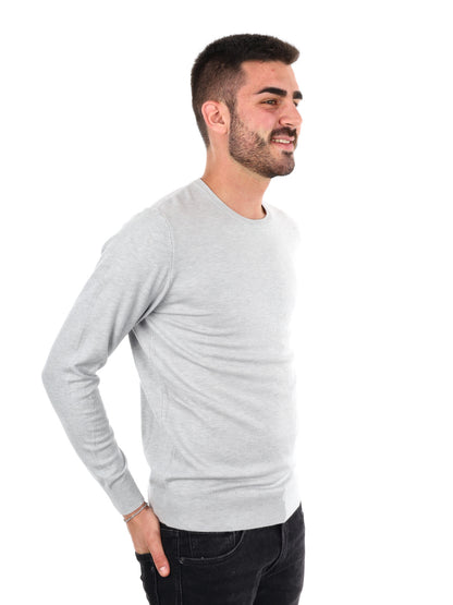 MAGLIA GIROCOLLO GIANNI LUPO DA UOMO GRIGIO CHIARO