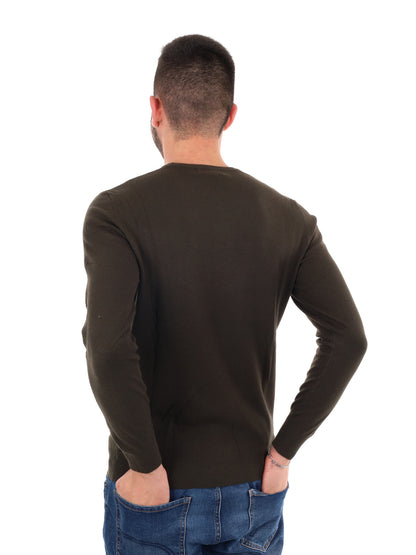 Gianni lupo girocoll maglia da uomo verde militare