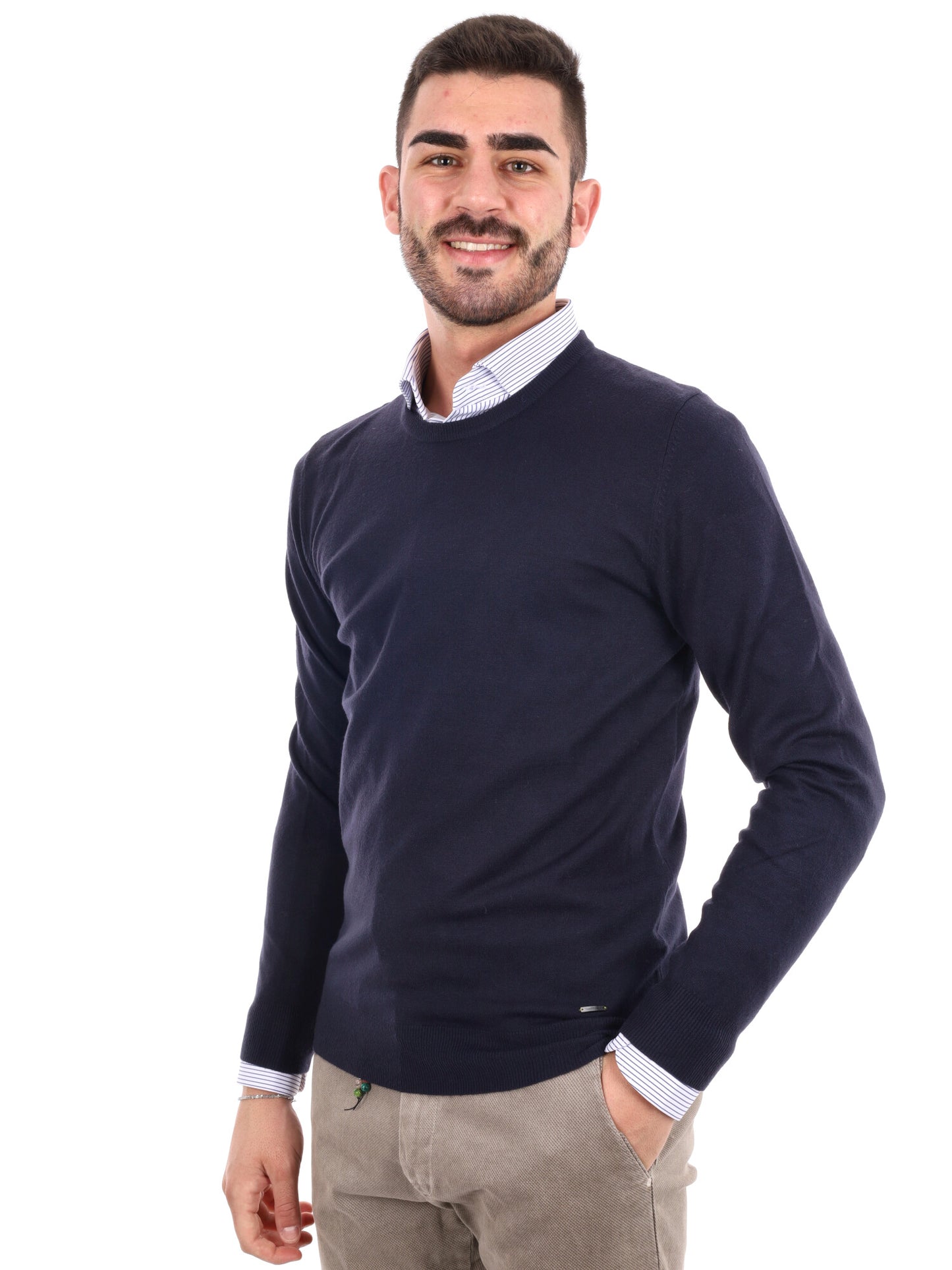 MAGLIA GIROCOLLO GIANNI LUPO DA UOMO NAVY