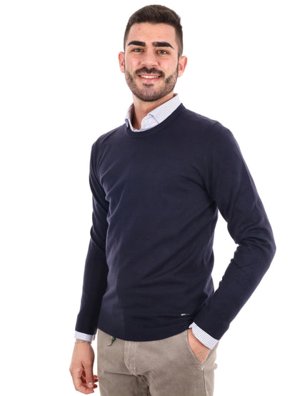 MAGLIA GIROCOLLO GIANNI LUPO DA UOMO NAVY