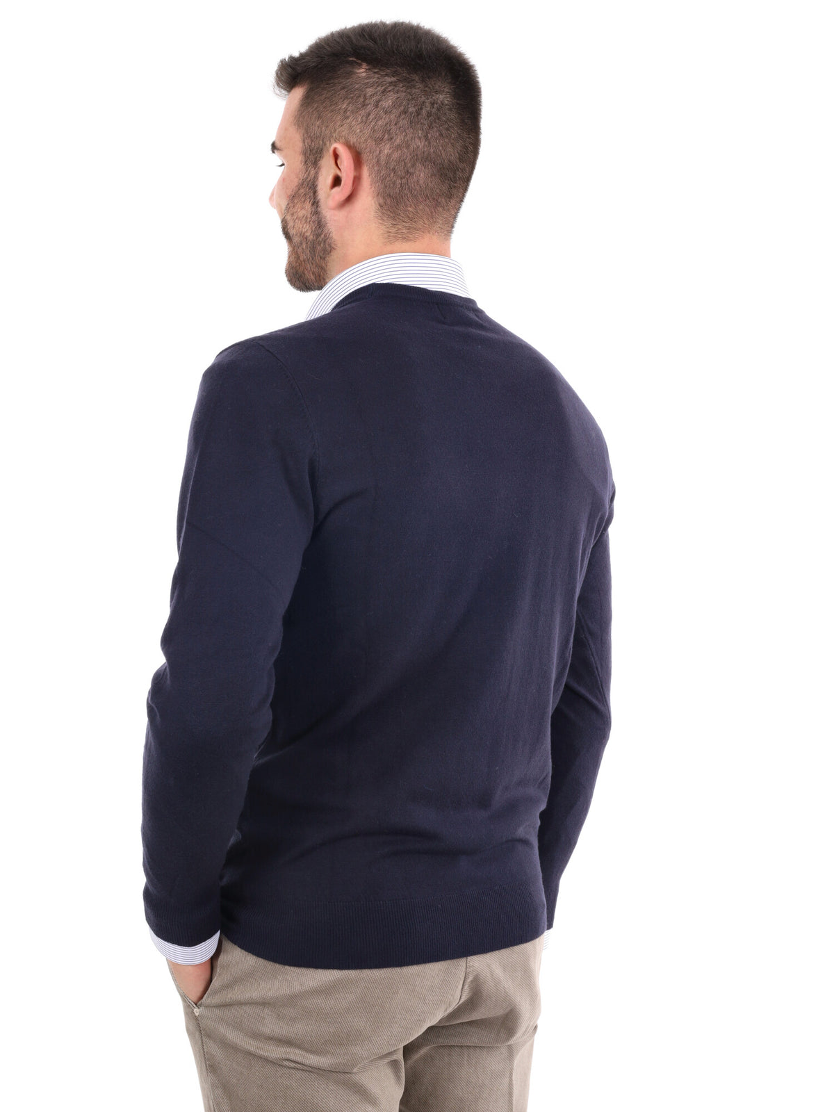 Gianni lupo girocoll maglia da uomo blu