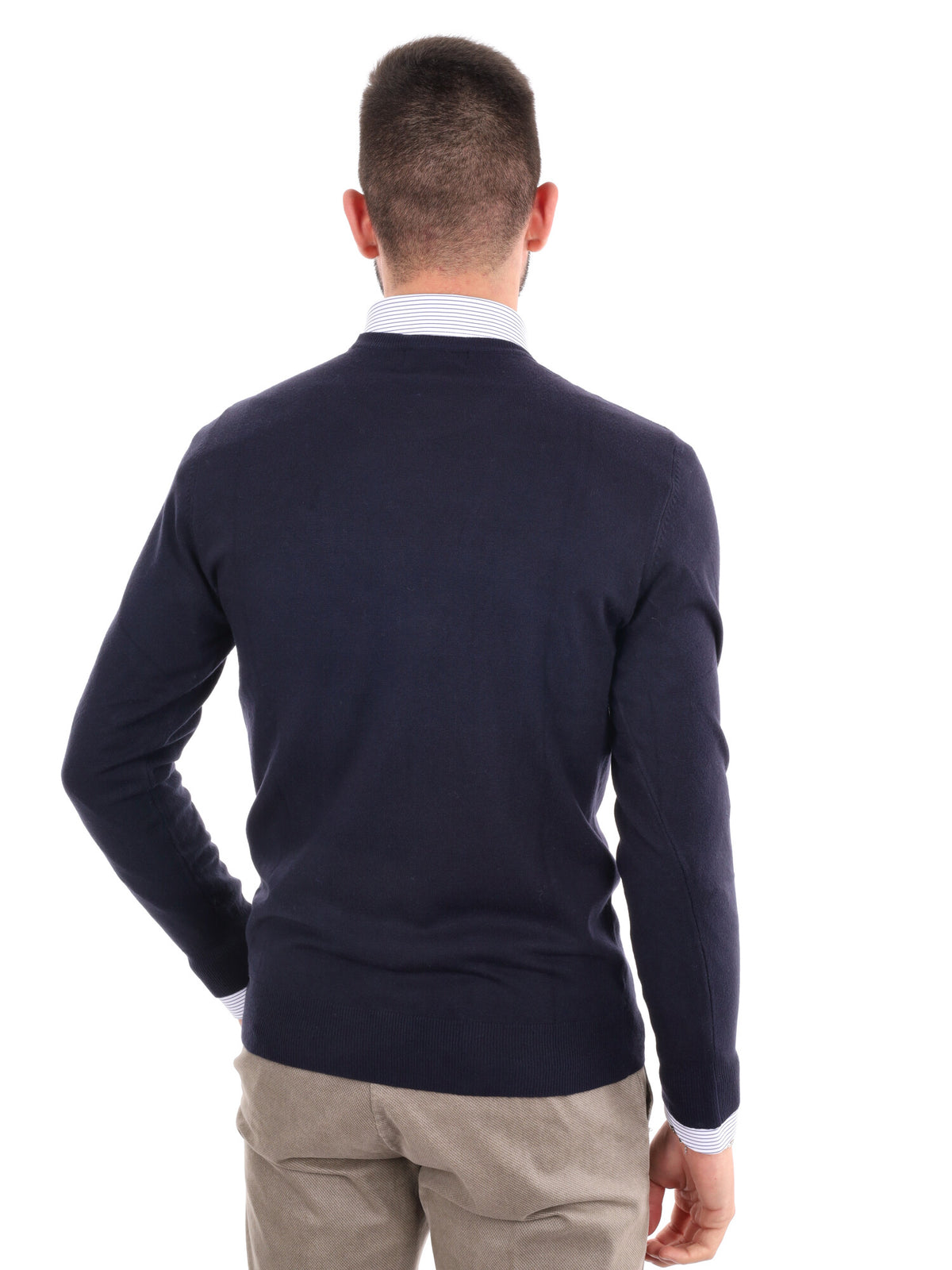 Gianni lupo girocoll maglia da uomo blu