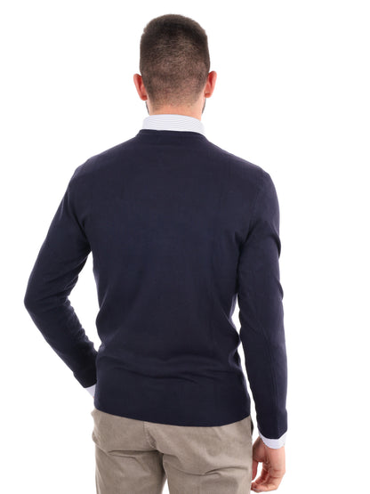 Gianni lupo girocoll maglia da uomo blu