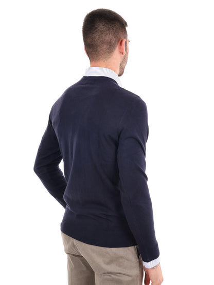 Gianni lupo girocoll maglia da uomo blu