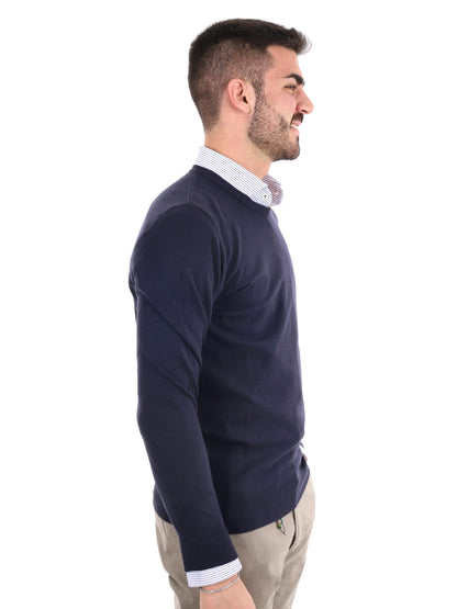 Gianni lupo girocoll maglia da uomo blu