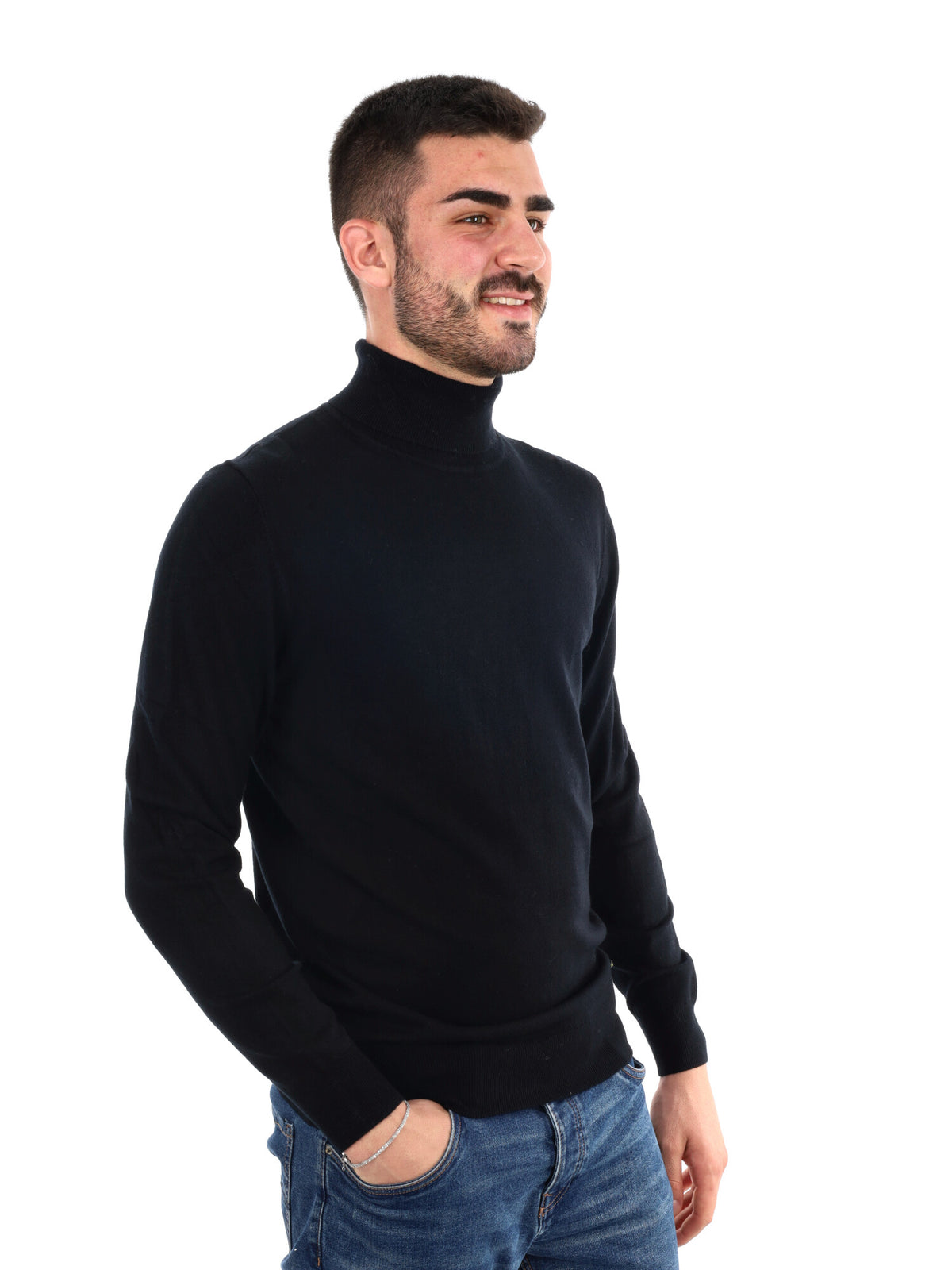 Gianni lupo dolcevit maglia da uomo nero