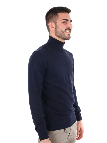 Gianni lupo dolcevit maglia da uomo blu