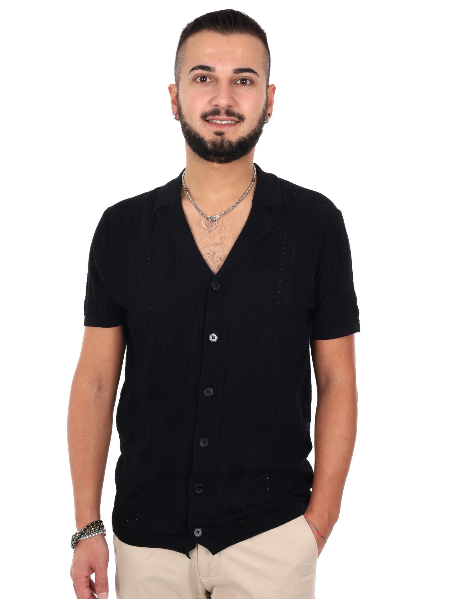 Gianni Lupo polo uomo nera casual per la primavera estate