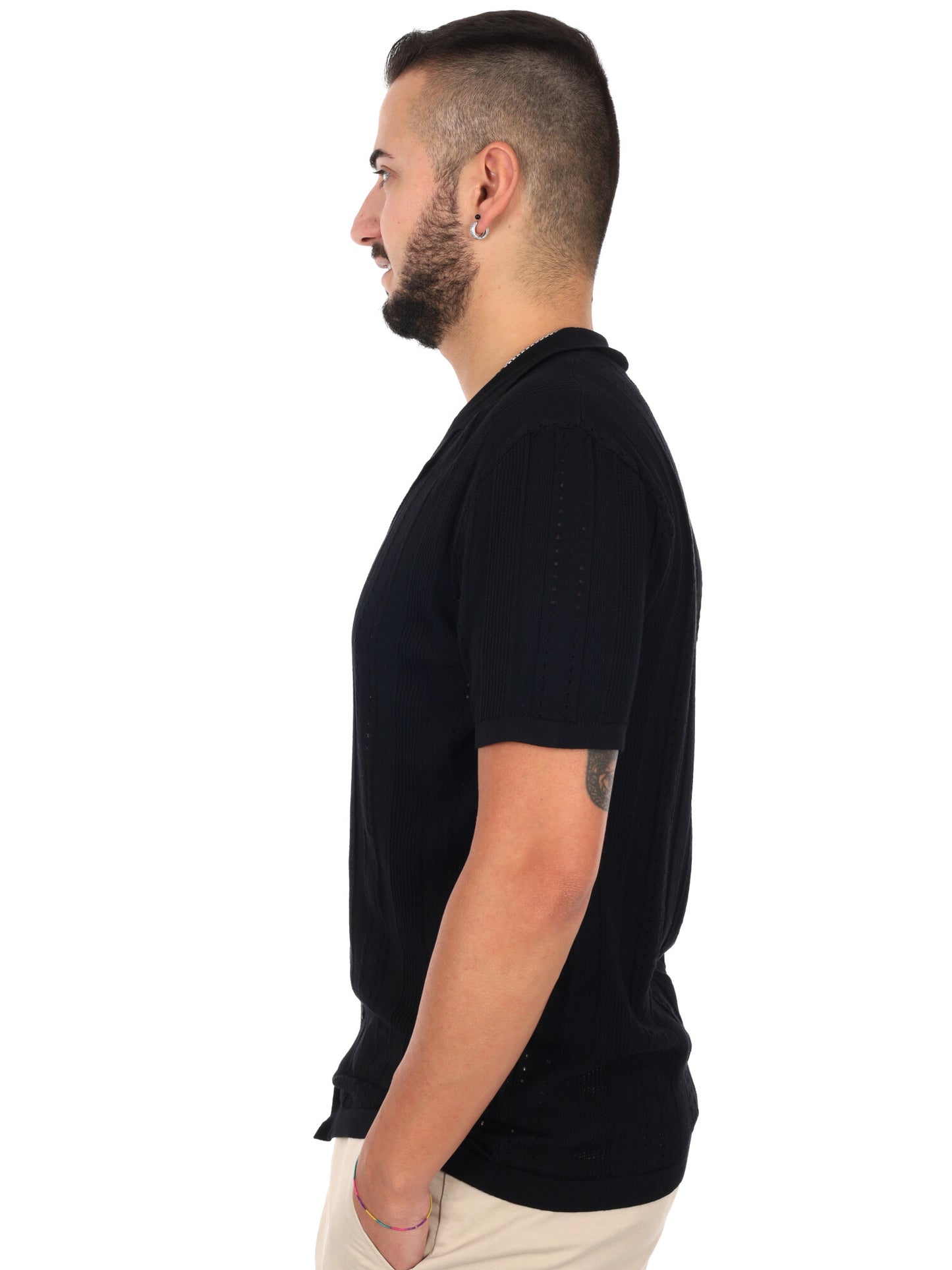 Gianni Lupo polo uomo nera casual per la primavera estate
