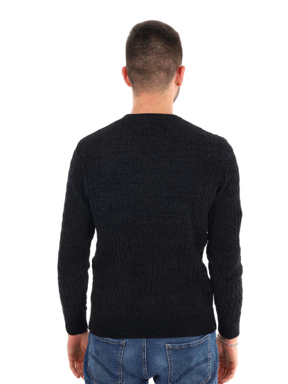 MAGLIONE GIROCOLLO GIANNI LUPO DA UOMO NERO