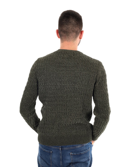 MAGLIONE GIROCOLLO GIANNI LUPO DA UOMO VERDE MILITARE