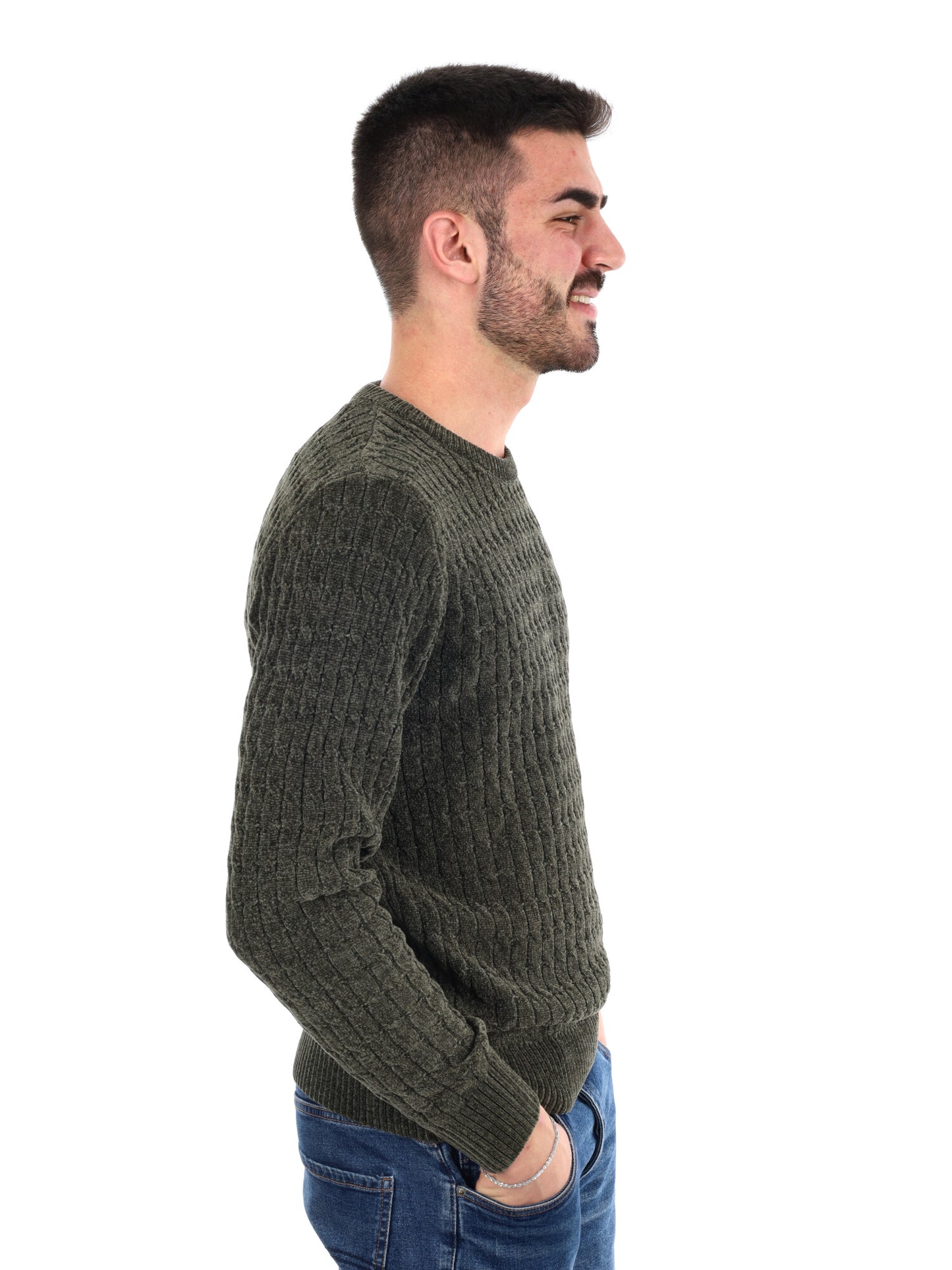 MAGLIONE GIROCOLLO GIANNI LUPO DA UOMO VERDE MILITARE